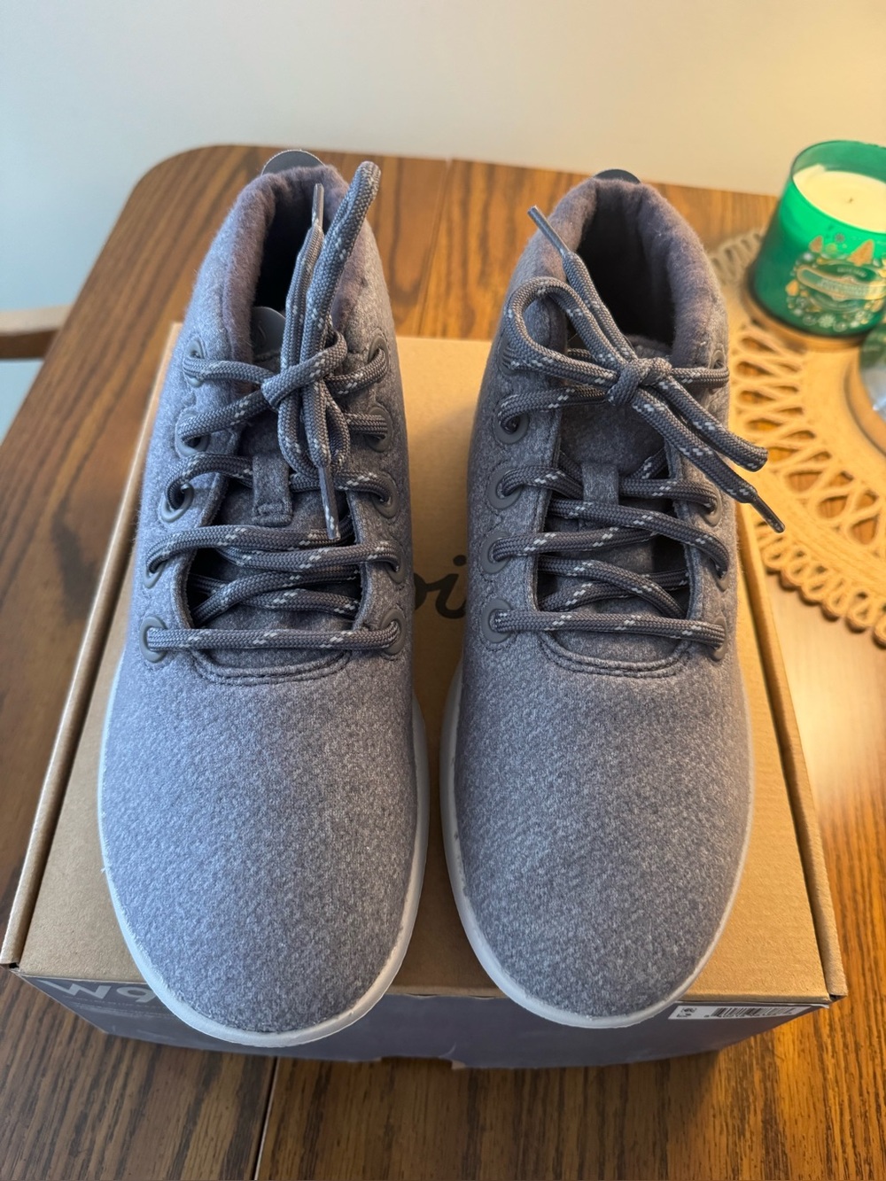 ALLBIRDS WOOL RUNNER-UP MIZZLE Med. GREY SHOES LACE UP SNEAKER Sz. 9 NIB